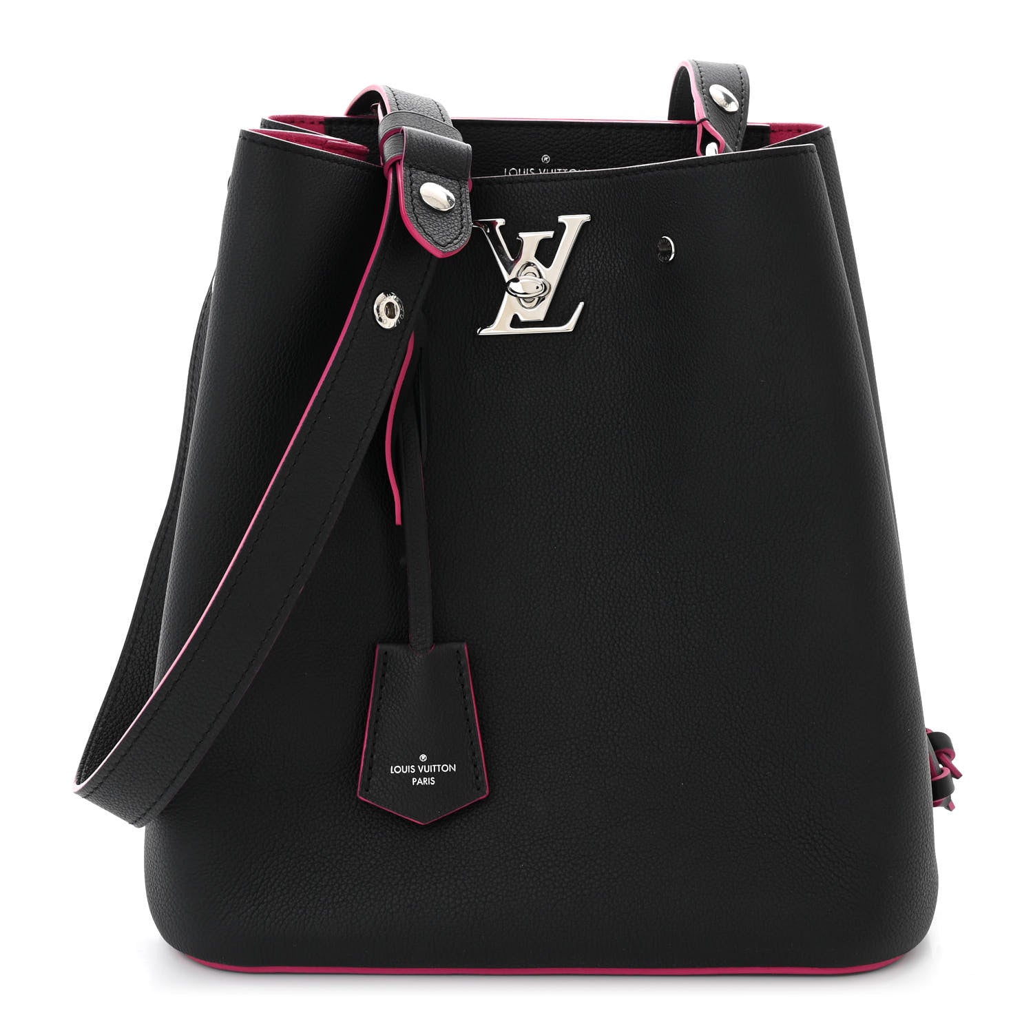 Louis Vuitton Calfskin Lockme Bucket Black 1 of 10