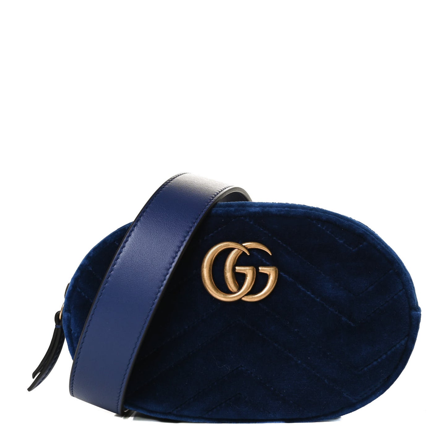 Velvet Matelasse GG Marmont Belt Bag 85 34 Cobalt Blue