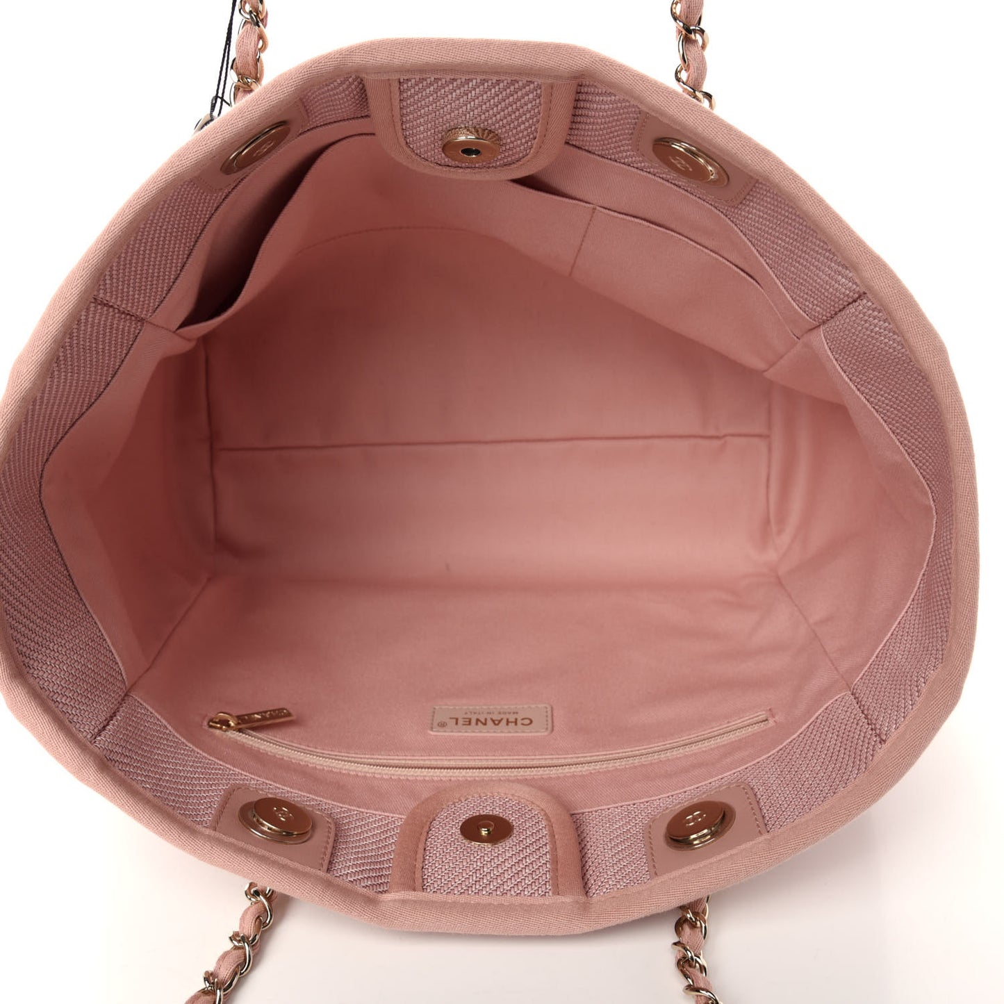 Mixed Fibers Calfskin Small Deauville Tote Rose Pink