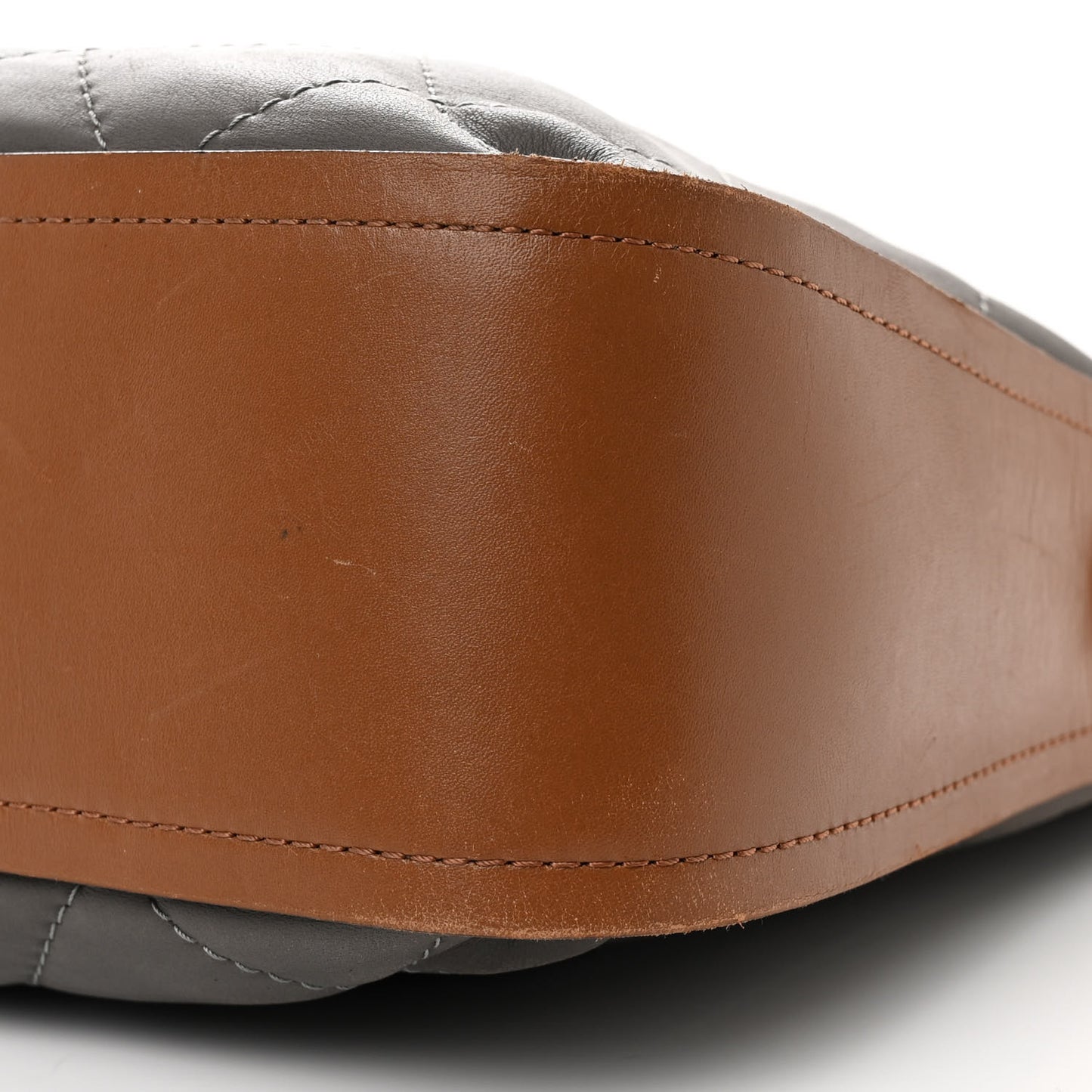 Calfskin Country Chic Stitched Hobo Grey