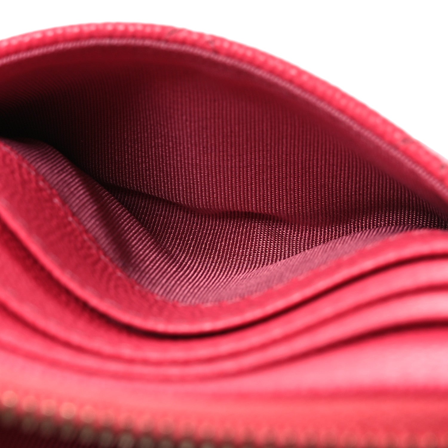 Chanel Caviar Quilted Zip Card Holder Wallet Pink 6 of 10