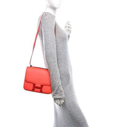 Hermes Epsom Enamel Constance 24 Rose Texas Rouge De Coeur 2 of 9