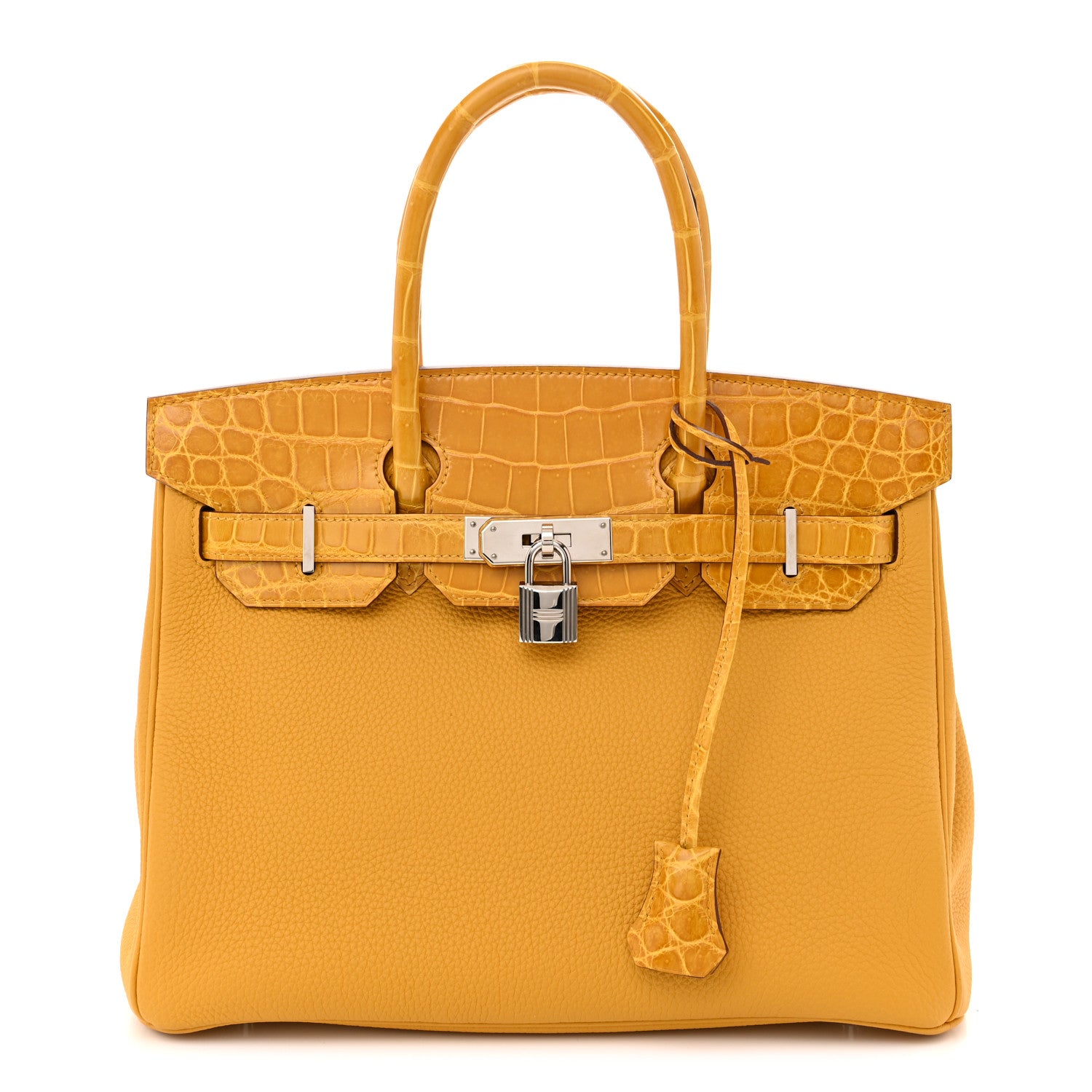 Hermes Togo Shiny Niloticus Crocodile Birkin Touch 30 Jaune Ambre 1 of 14