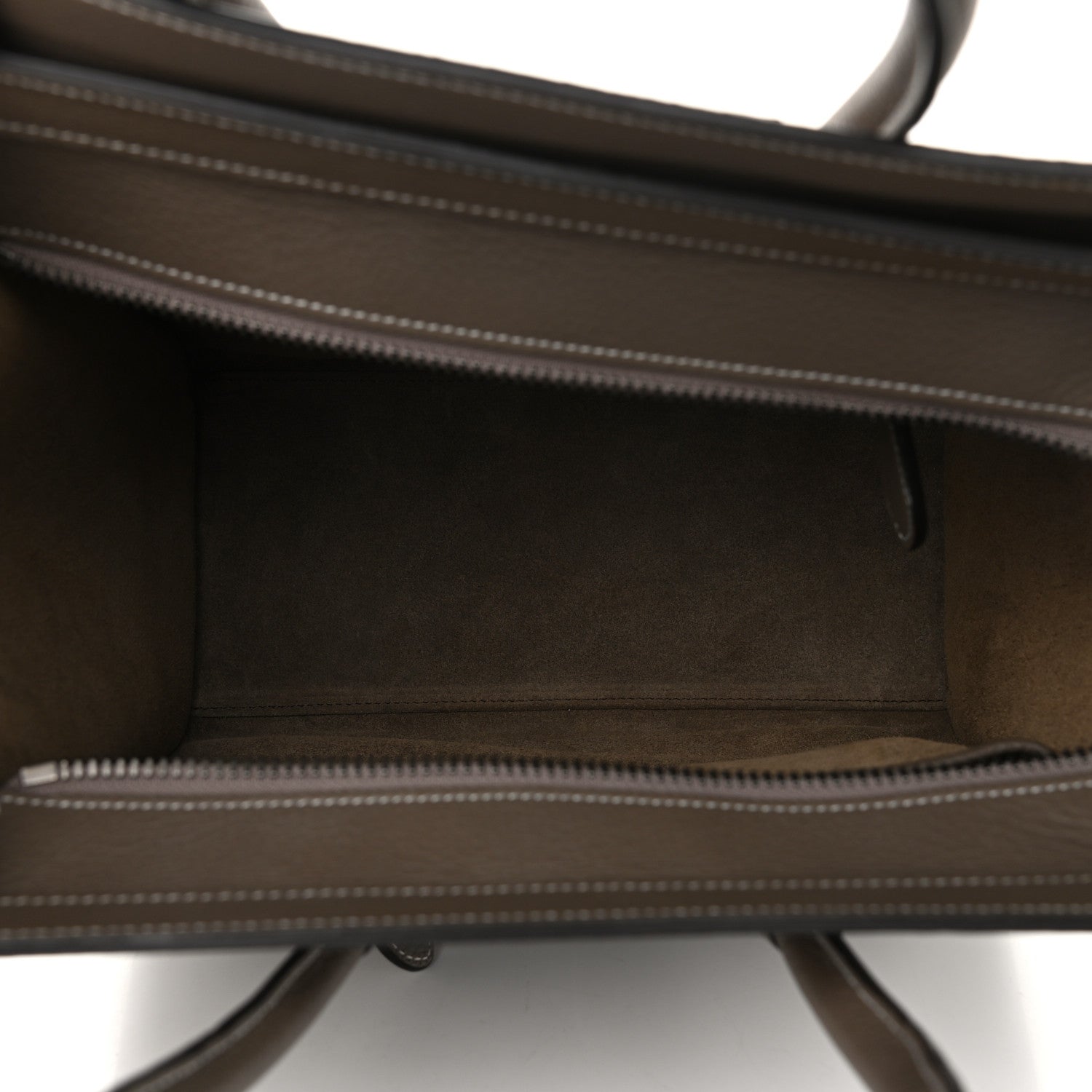 Celine Drummed Calfskin Micro Luggage Souris 5 of 9