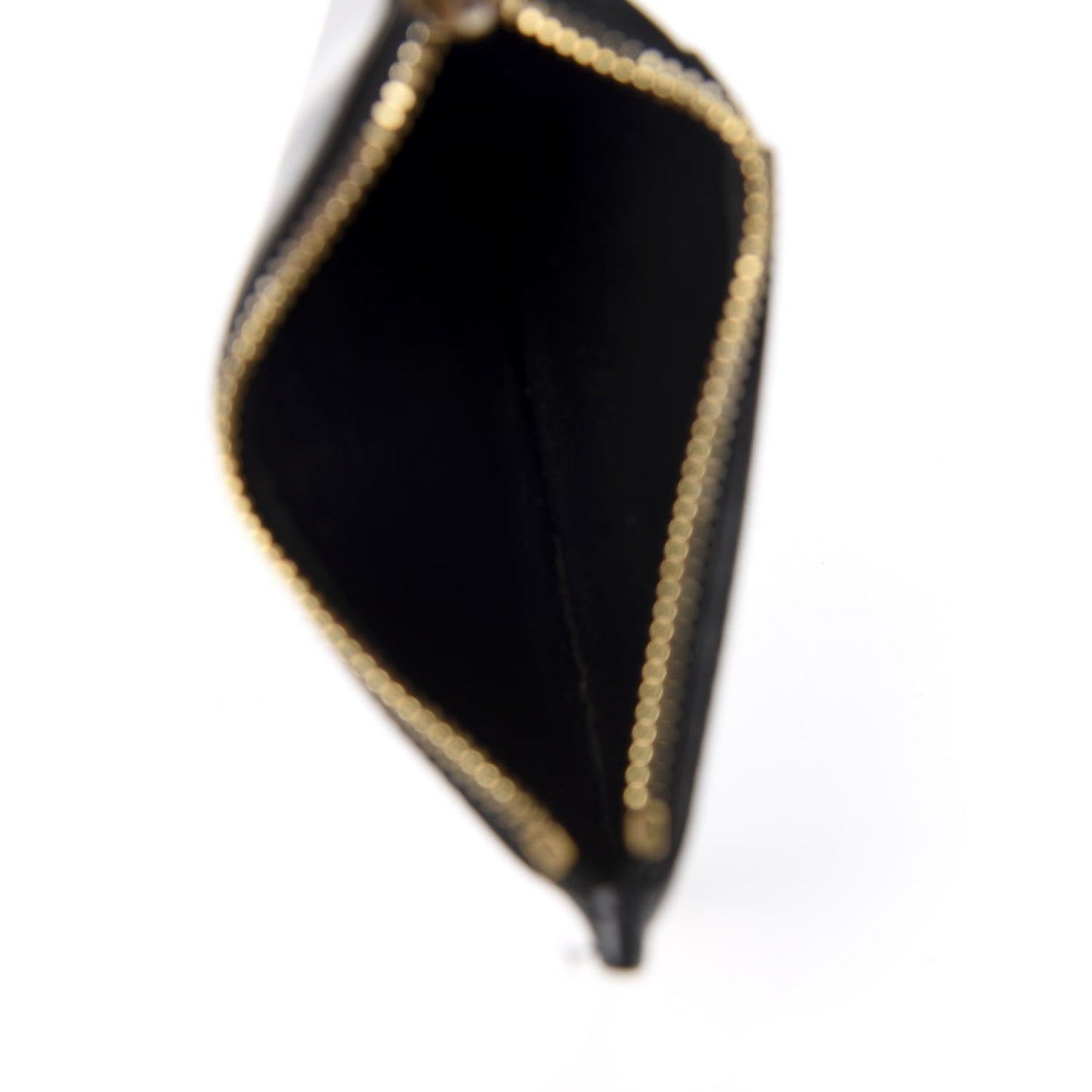 Calfskin 5 Fragments Zip Pouch Card Holder Black