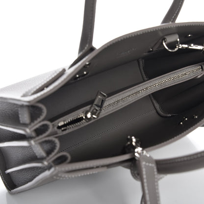 Saint Laurent Grained Calfskin Topstich Baby Sac De Jour Grey 6 of 8