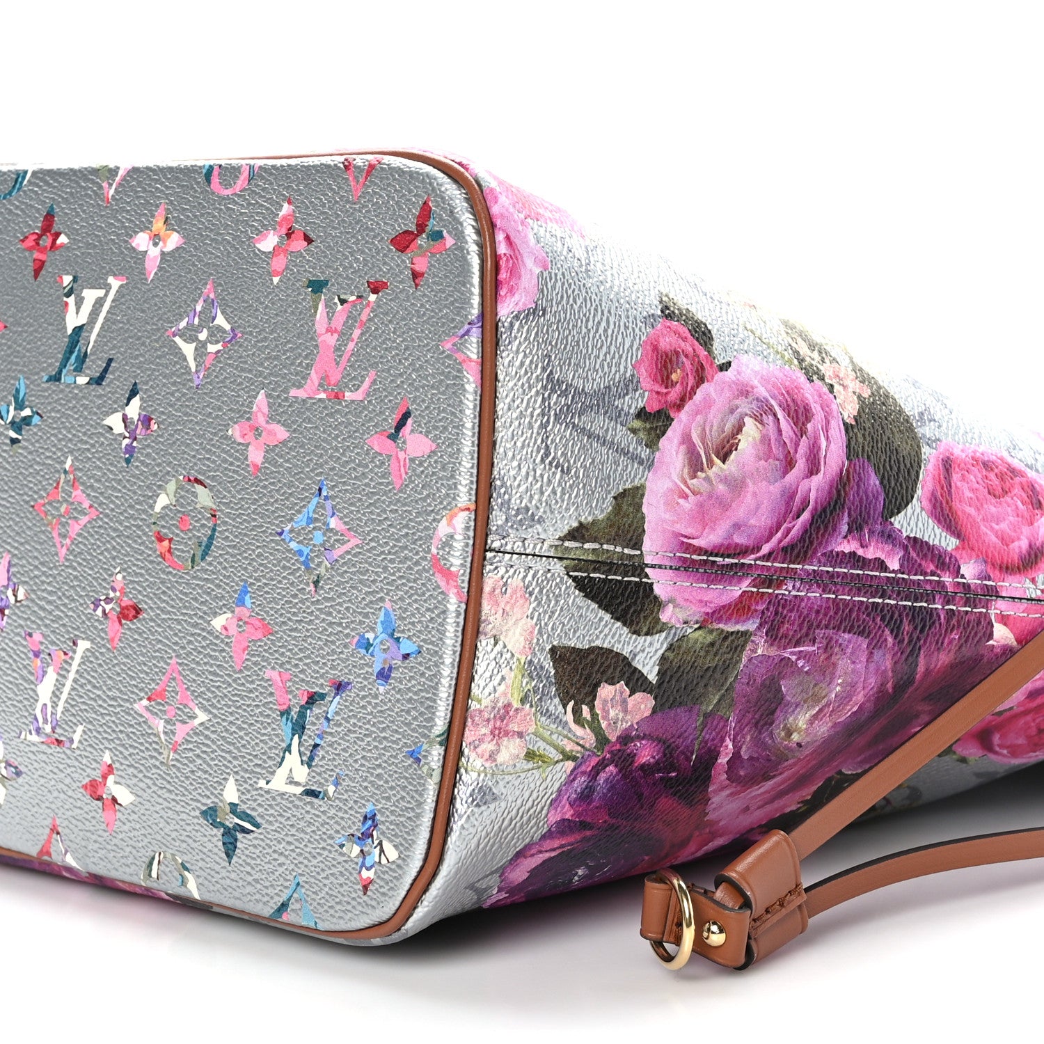 Louis Vuitton Metallic Monogram LV Garden Neverfull MM Silver 9 of 9