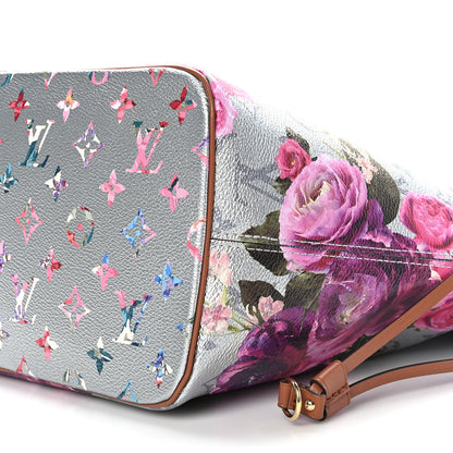 Louis Vuitton Metallic Monogram LV Garden Neverfull MM Silver 9 of 9