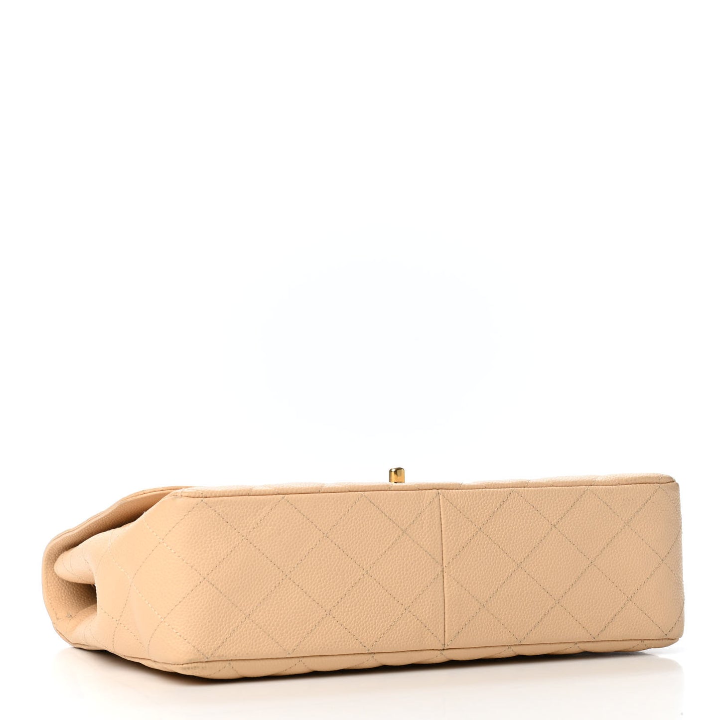 Caviar Quilted Jumbo Single Flap Beige Clair