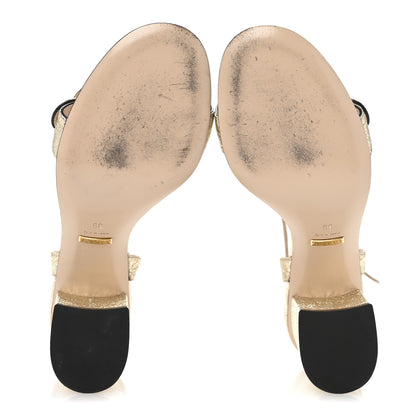 Gucci Galassia GG Marmont Ankle Wrap 75mm Sandals 39 Platino 6 of 10