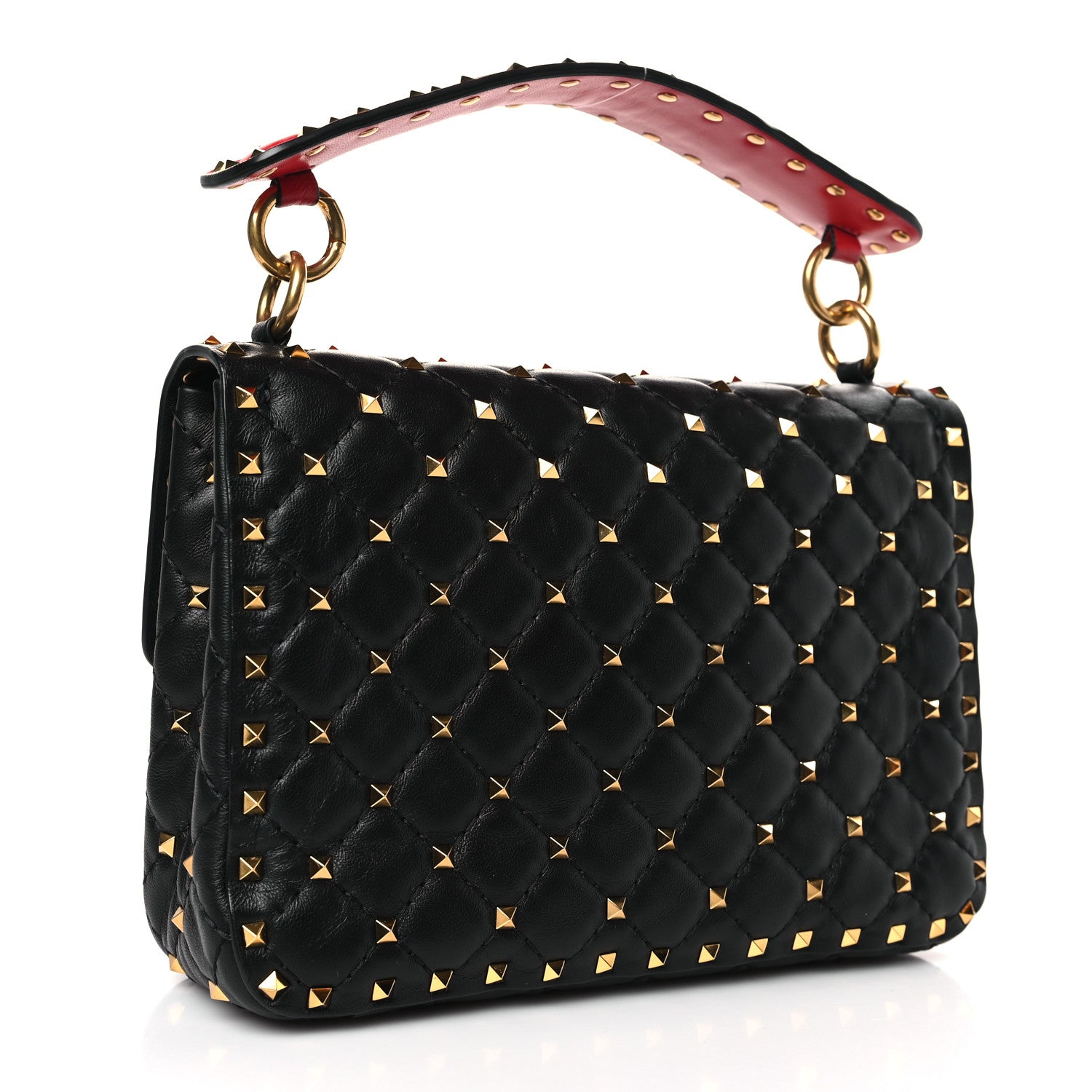 Valentino Garavani Lambskin Medium Rockstud Spike Shoulder Bag Black 3 of 8