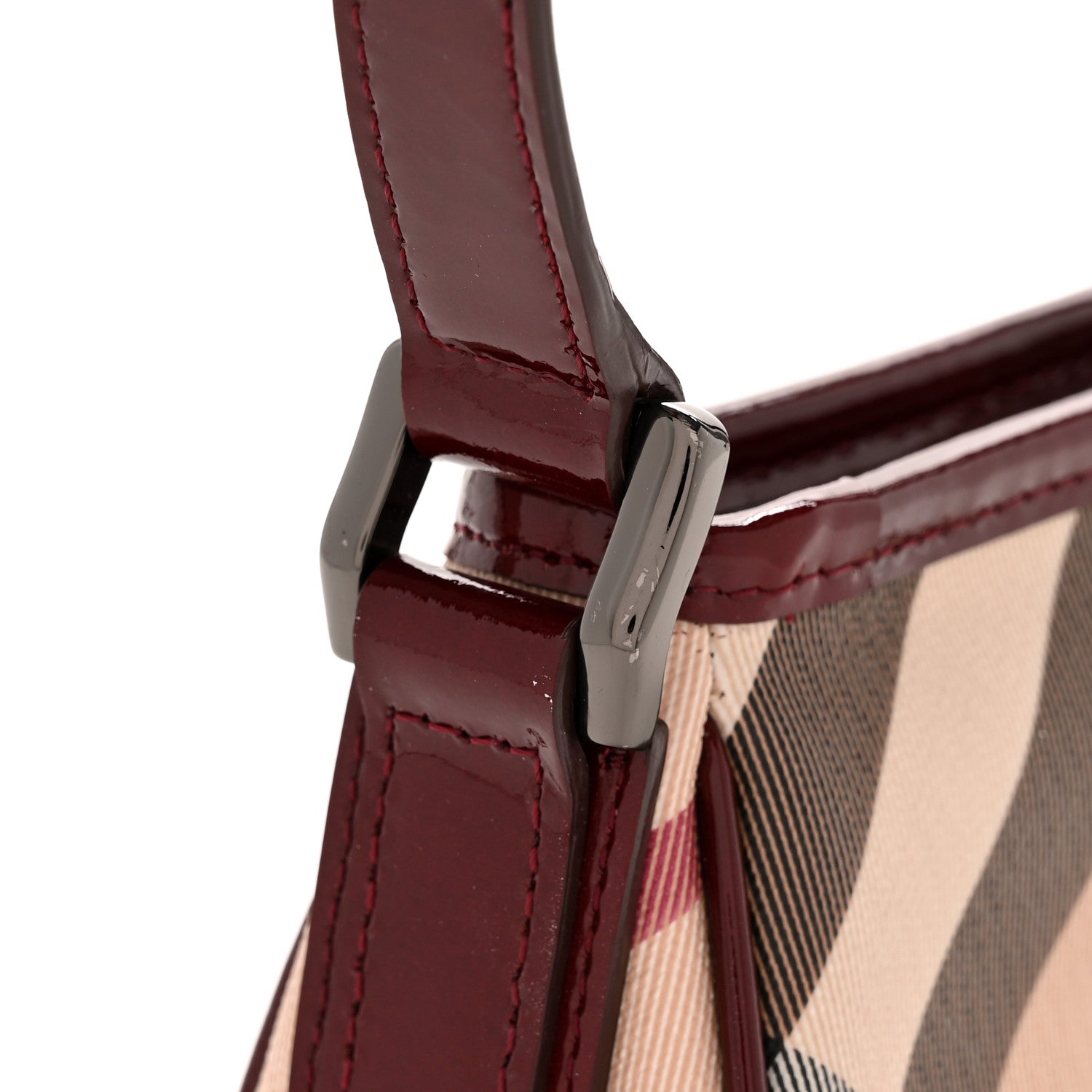 Burberry Patent Nova Check Newbury Dark Red 1785993 – FASHIONPHILE