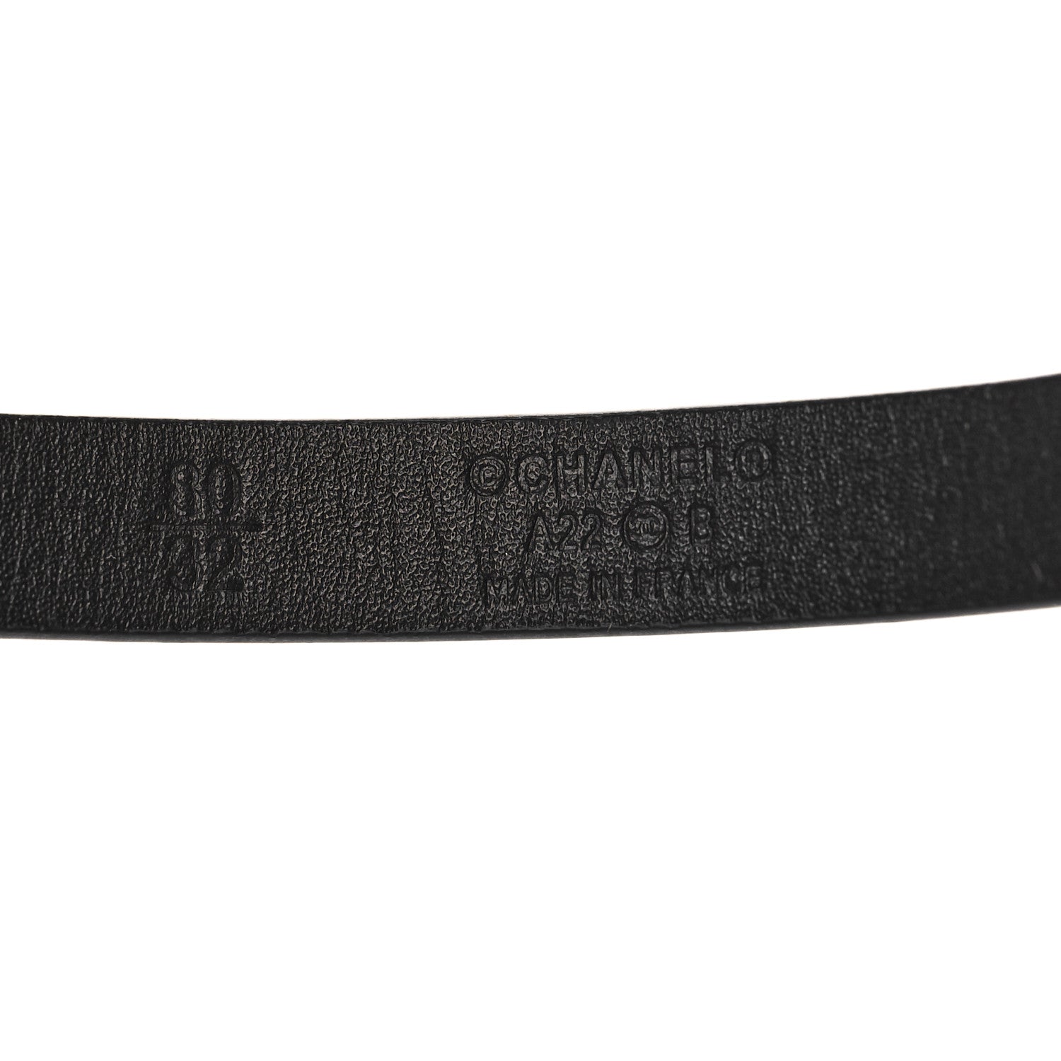 Chanel Calfskin Chain Logo Skinny Belt 80 32 Black 5 of 6