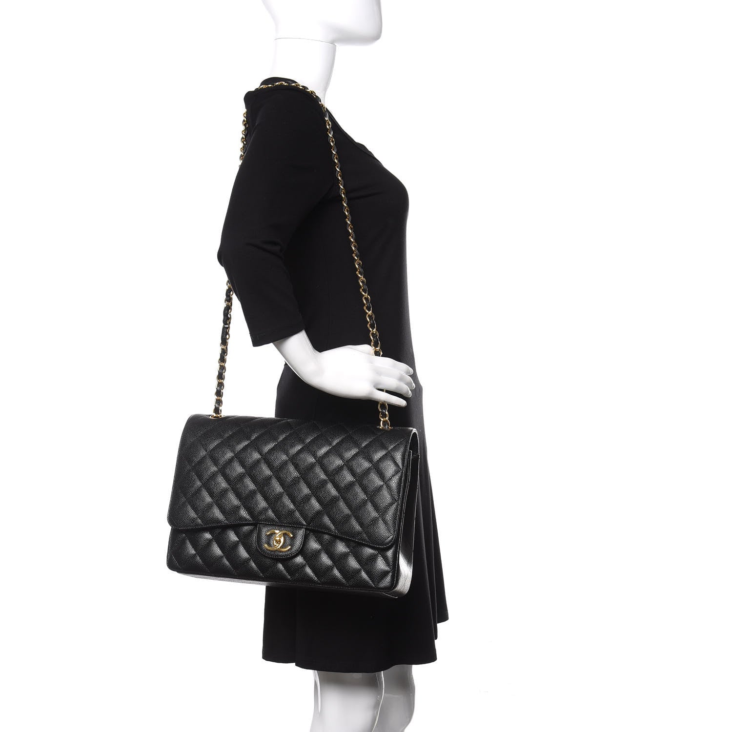 Chanel Caviar Quilted Maxi Double Flap Black 2 of 11