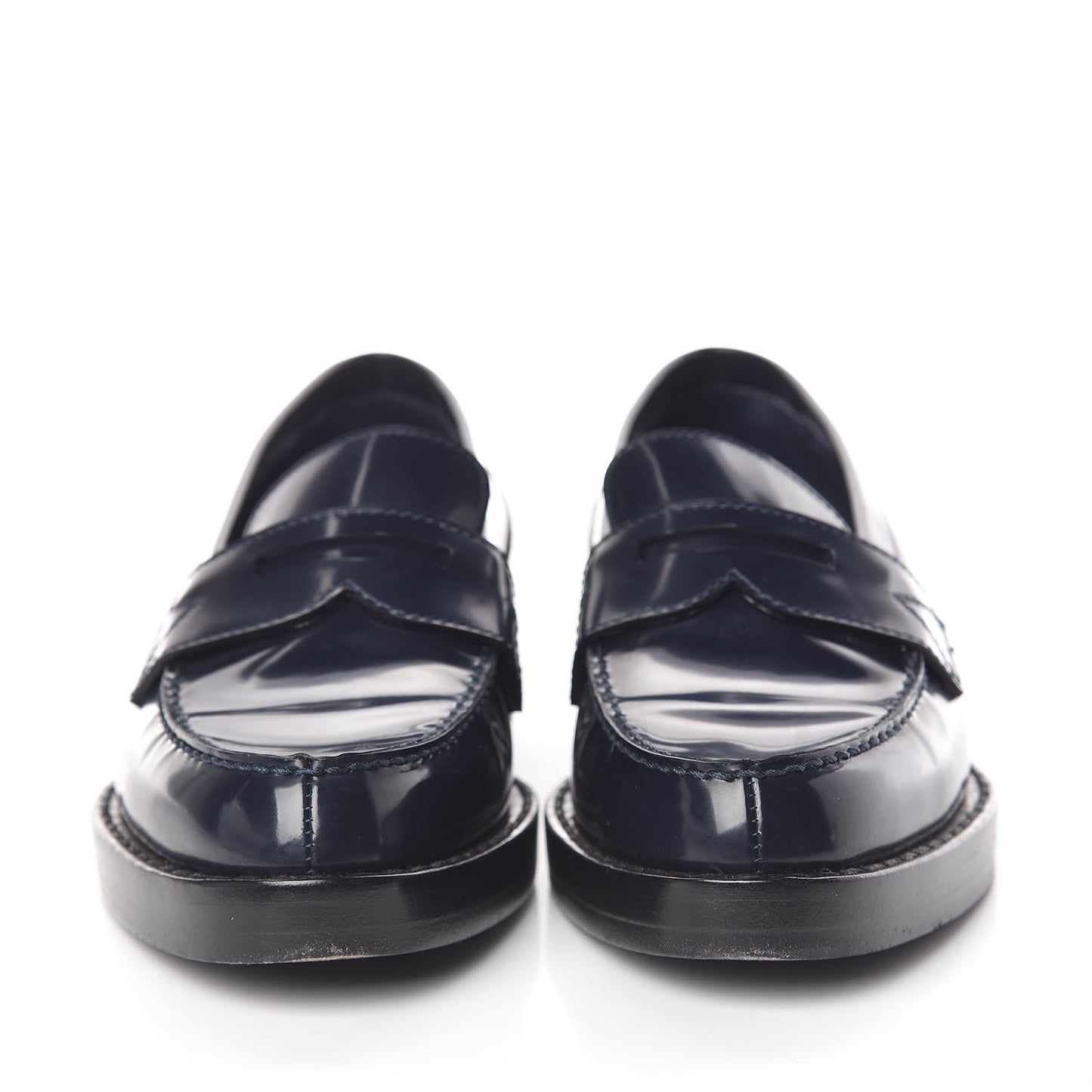 Monogram Patent Academy Flat Loafers 36 Navy