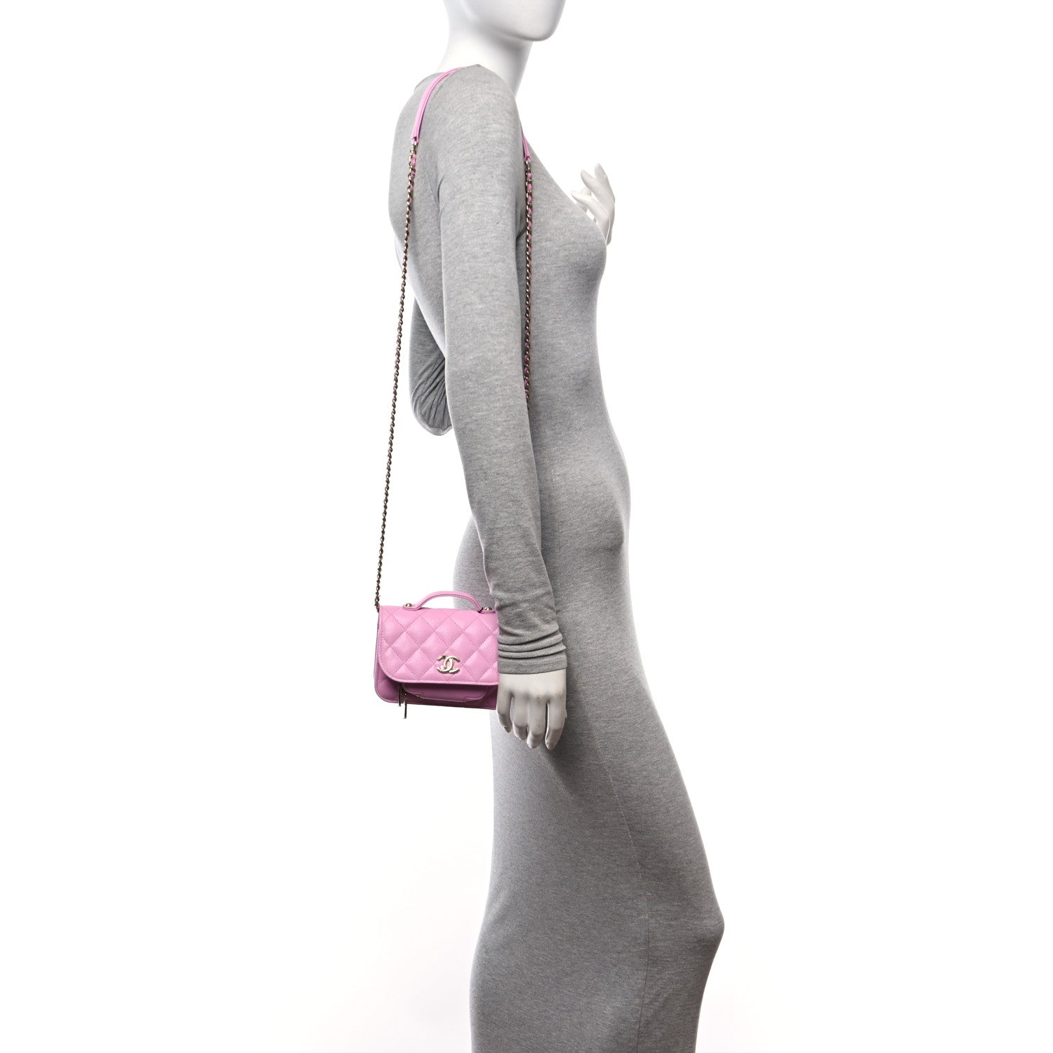 Chanel Caviar Quilted Business Affinity Clutch With Chain Flap Lilac 2 of 14