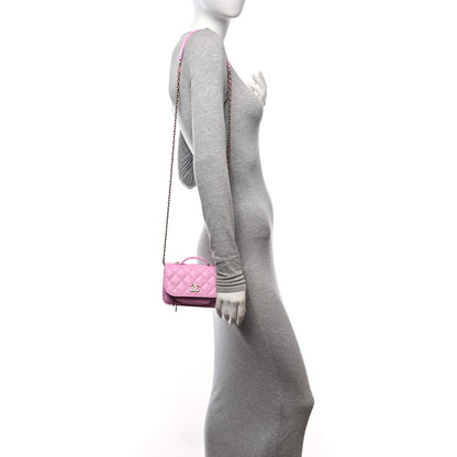 Chanel Caviar Quilted Business Affinity Clutch With Chain Flap Lilac 2 of 14