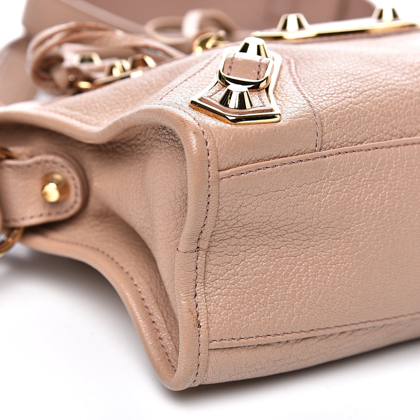 Chevre Gold Metallic Edge Hardware Mini City Rose Des Sables