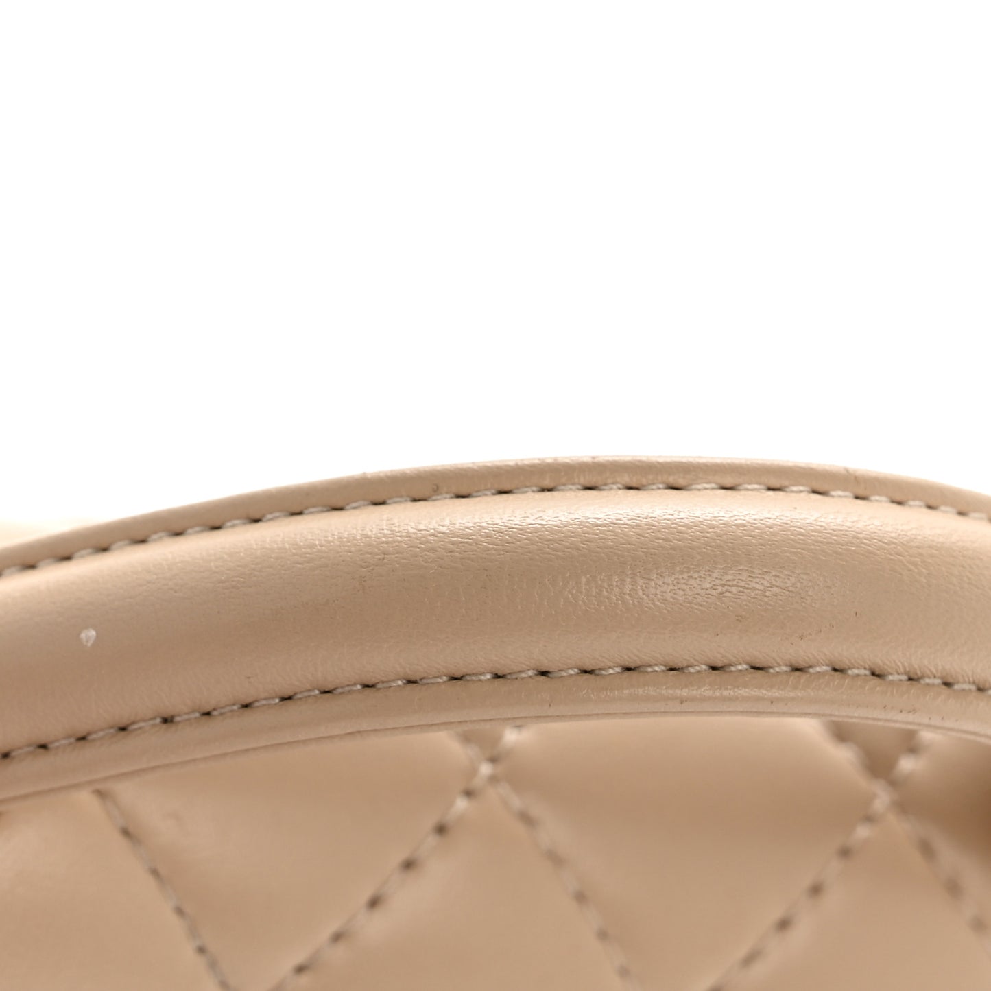 Lambskin Quilted Small Flap Top Handle Bag Beige