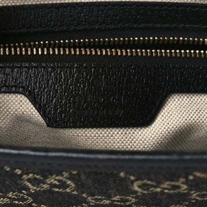 Gucci Jacquard Denim GG Monogram Small Jackie 1961 Hobo Black Ivory 5 of 5