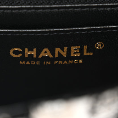 Chanel Tweed Quilted Mini Rectangular Flap Black Ecru White 6 of 10