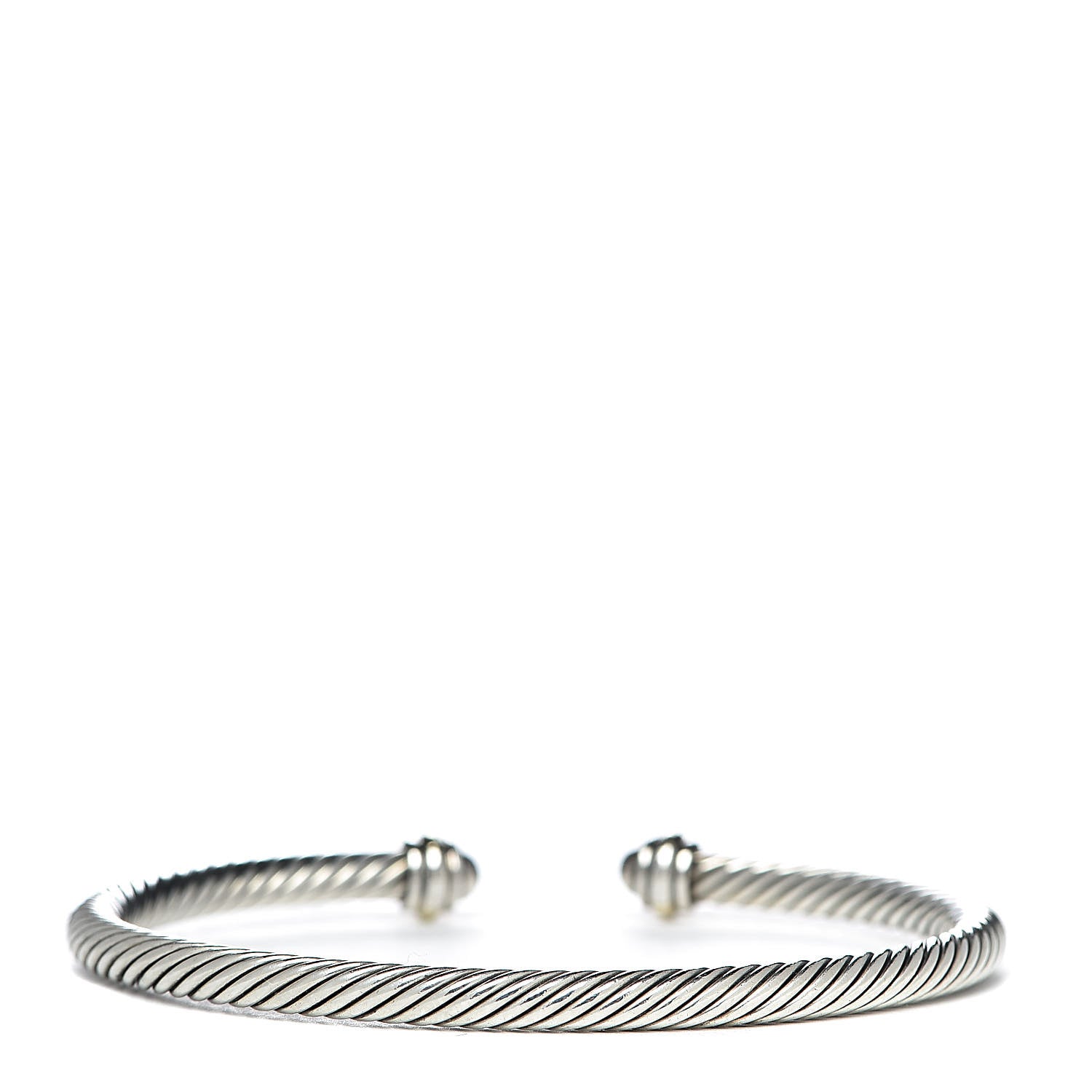 David Yurman Sterling Silver 18K Yellow Gold 4mm Cable Classics Bracelet 3 of 5