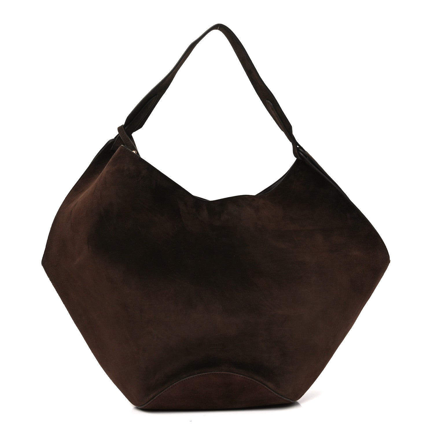 Khaite Suede Calfskin Medium Lotus Tote Coffee 1 of 9