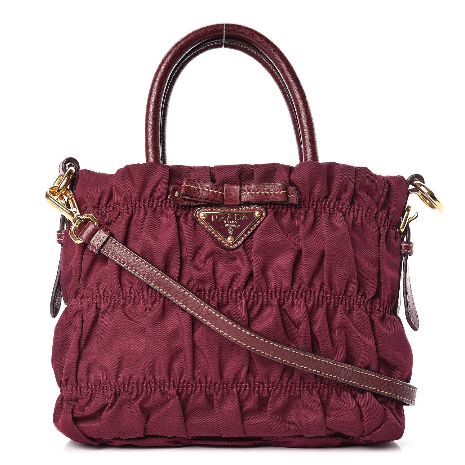 Prada Tessuto Nylon Gaufre Tote Barolo 1 of 11