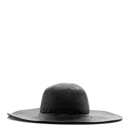Chanel Woven CC Wide Brim Hat 57 Black 4 of 8