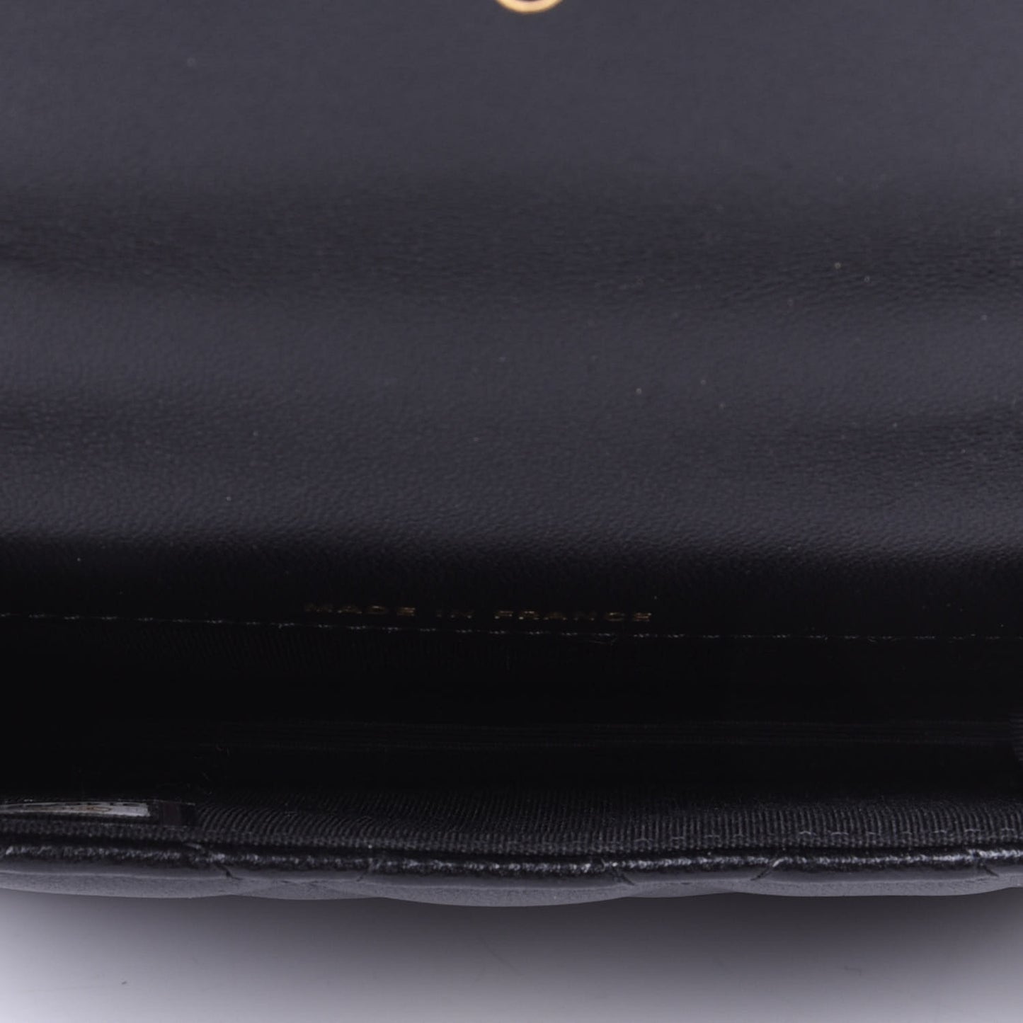 Lambskin Quilted Top Handle Flap Coin Purse With Chain Black