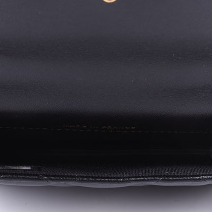 Chanel Lambskin Quilted Top Handle Flap Coin Purse With Chain Black 3 of 4