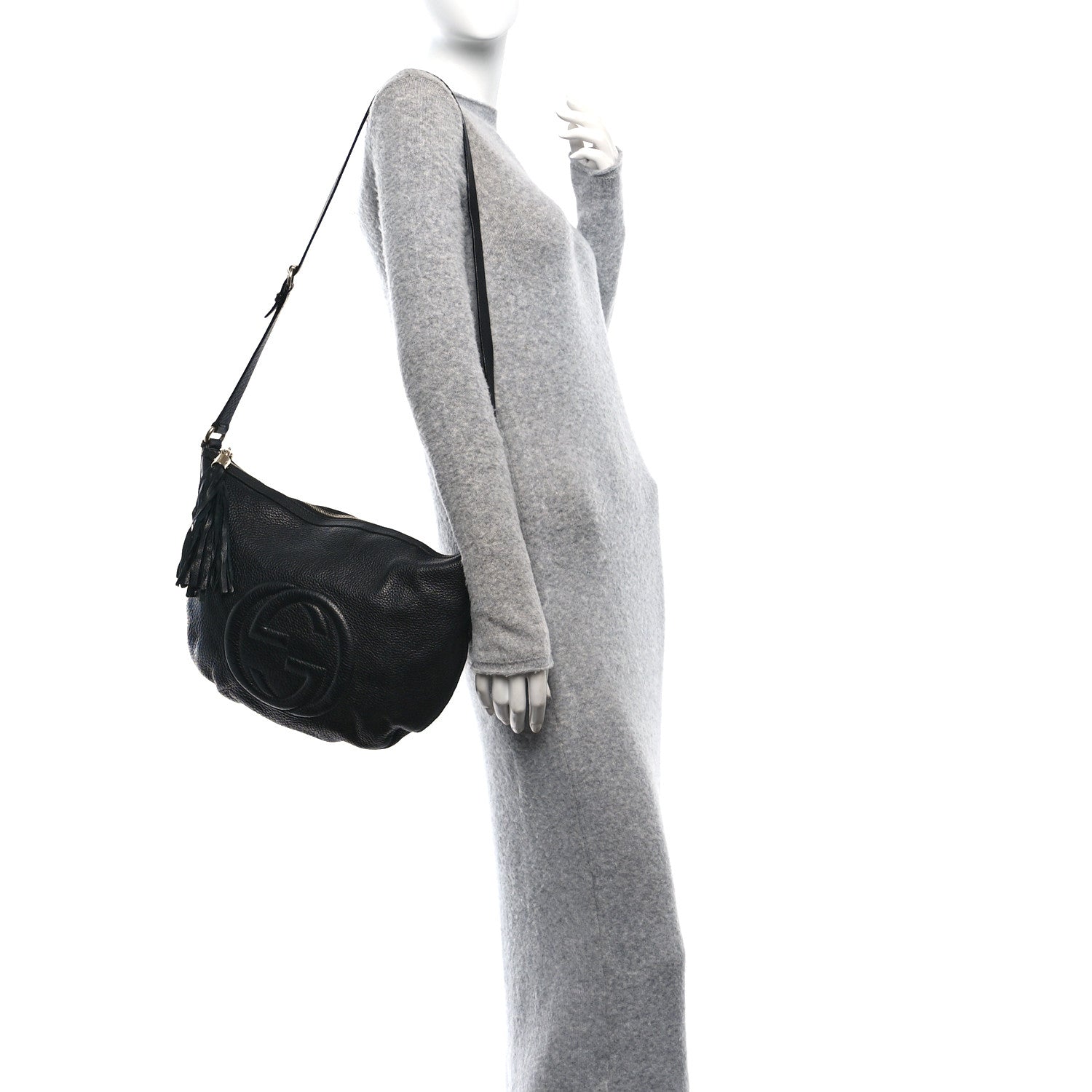 Gucci Pebbled Calfskin Medium Soho Hobo Black 2 of 14