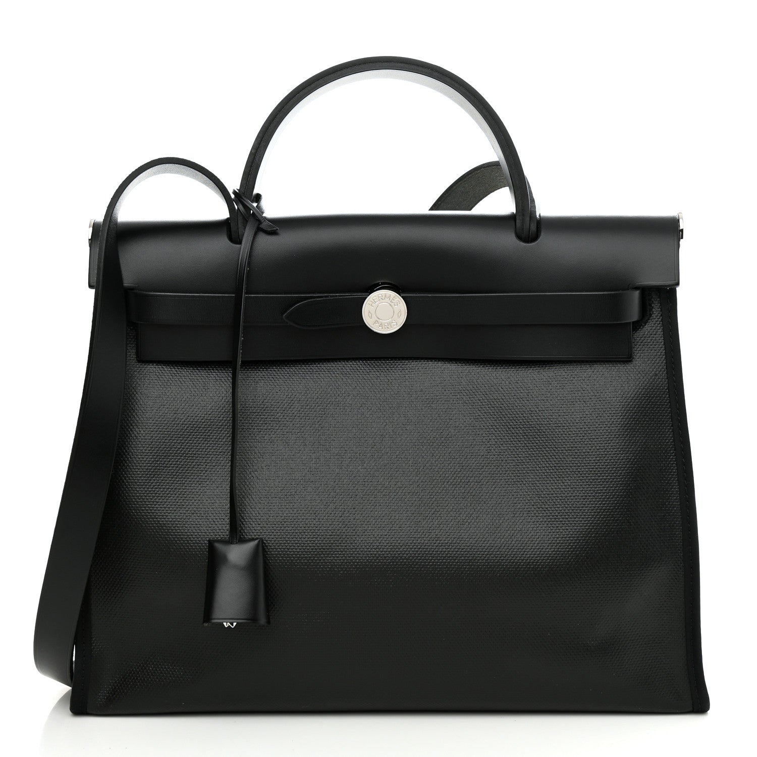 Hermes Toile H Berline Vache Hunter Herbag Zip PM 31 Black Ecru 3 of 11