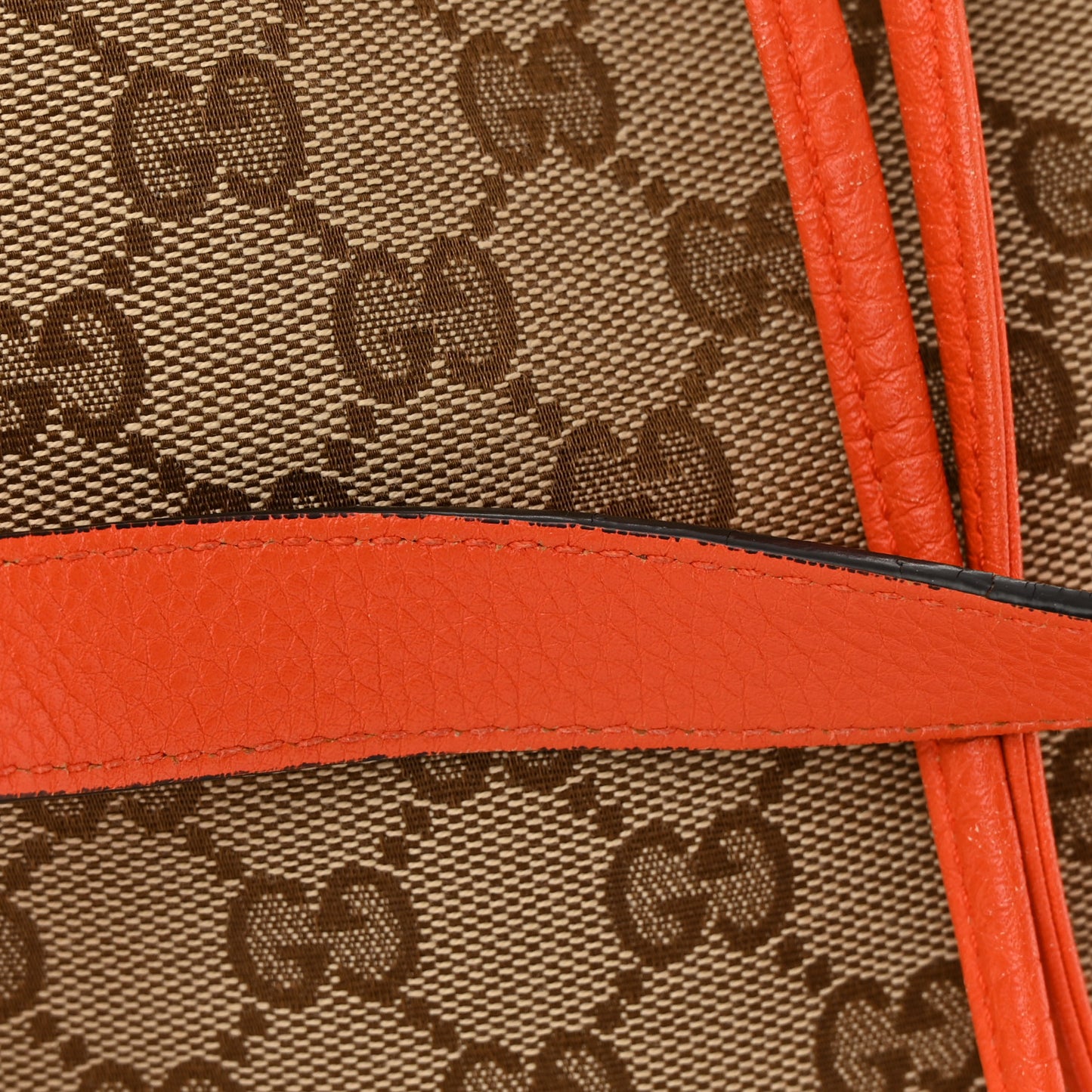 GG Monogram Calfskin Bucket Bag Orange