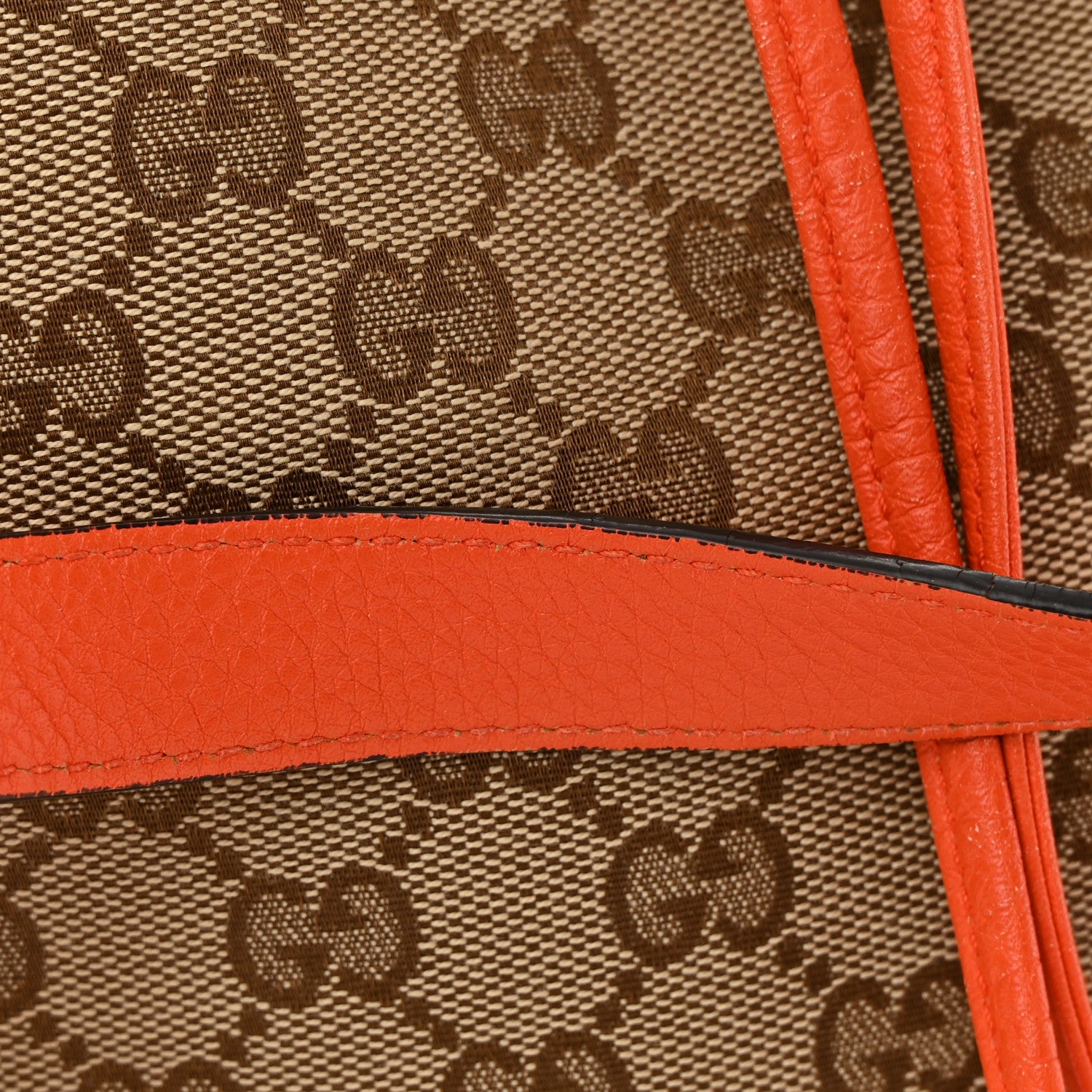 Gucci GG Monogram Calfskin Bucket Bag Orange 19 of 19