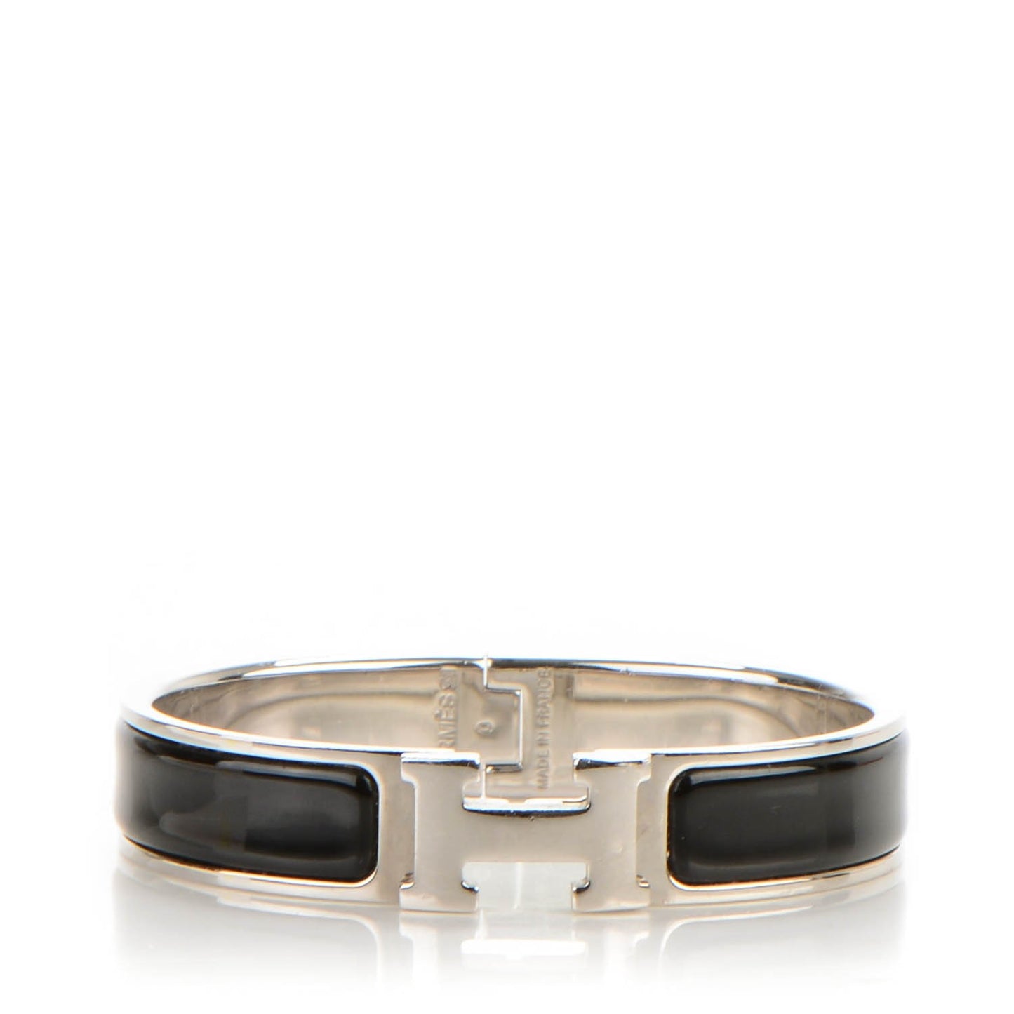 Enamel Narrow Clic Clac H Bracelet PM Black