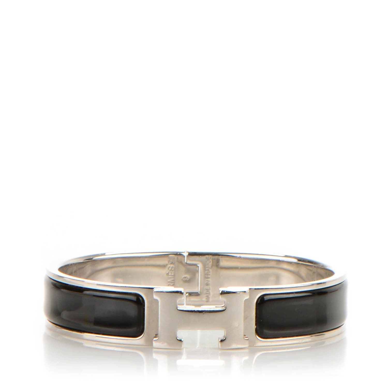 Hermes Enamel Narrow Clic Clac H Bracelet PM Black 1 of 5