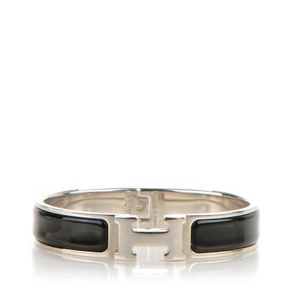 Hermes Enamel Narrow Clic Clac H Bracelet PM Black 1 of 5