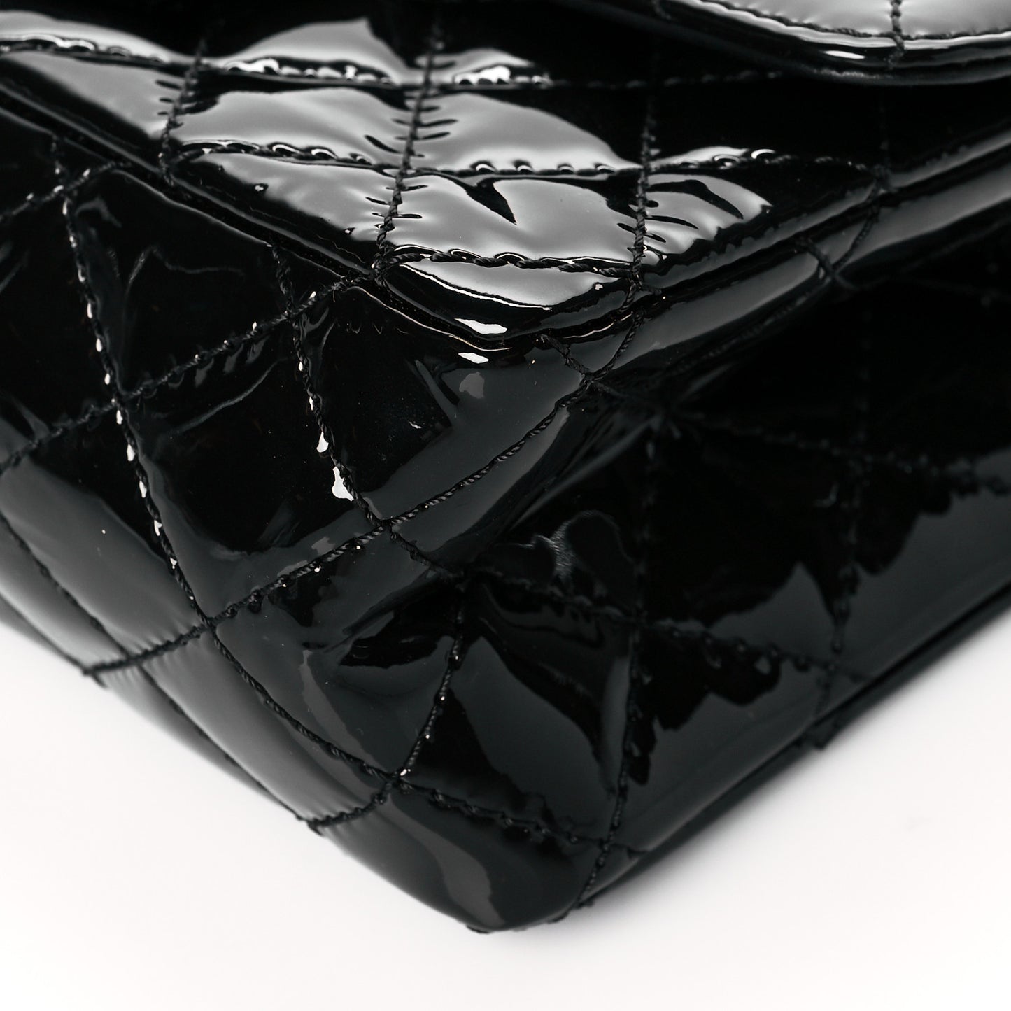Patent Calfskin Quilted 2.55 Reissue Mini Flap So Black
