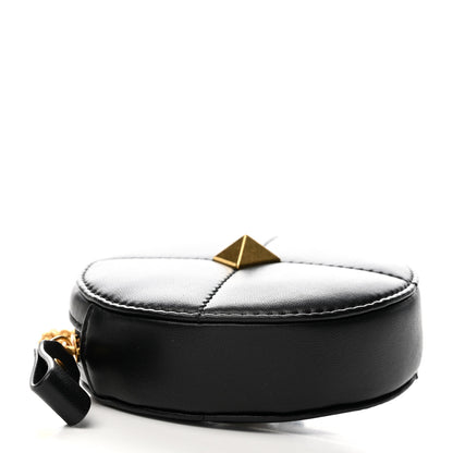 Valentino Garavani Calfskin Roman Stud Round Crossbody Bag Black 4 of 7