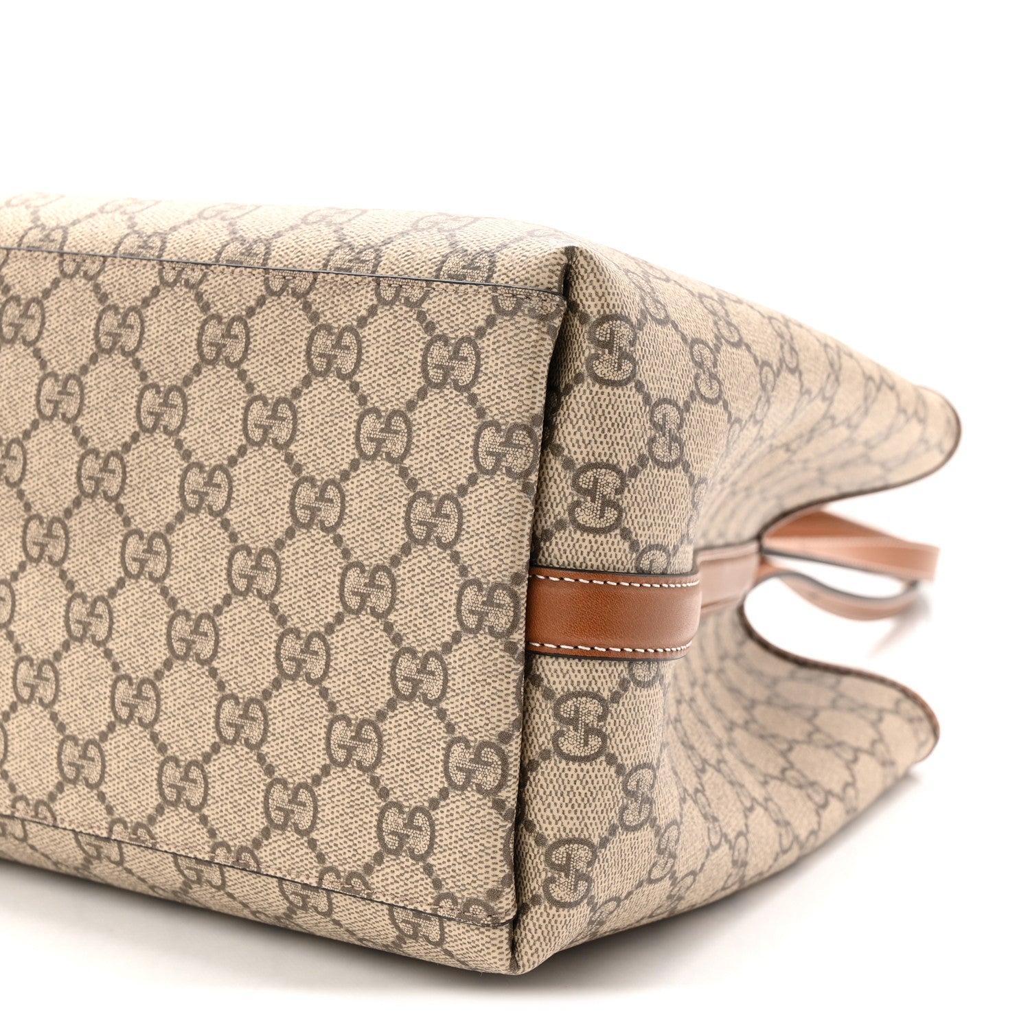 Gucci GG Supreme Monogram Emblem Large Tote Bag Beige Dark Brown 9 of 9