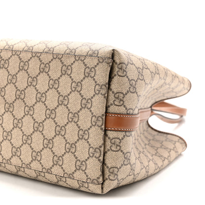 Gucci GG Supreme Monogram Emblem Large Tote Bag Beige Dark Brown 9 of 9