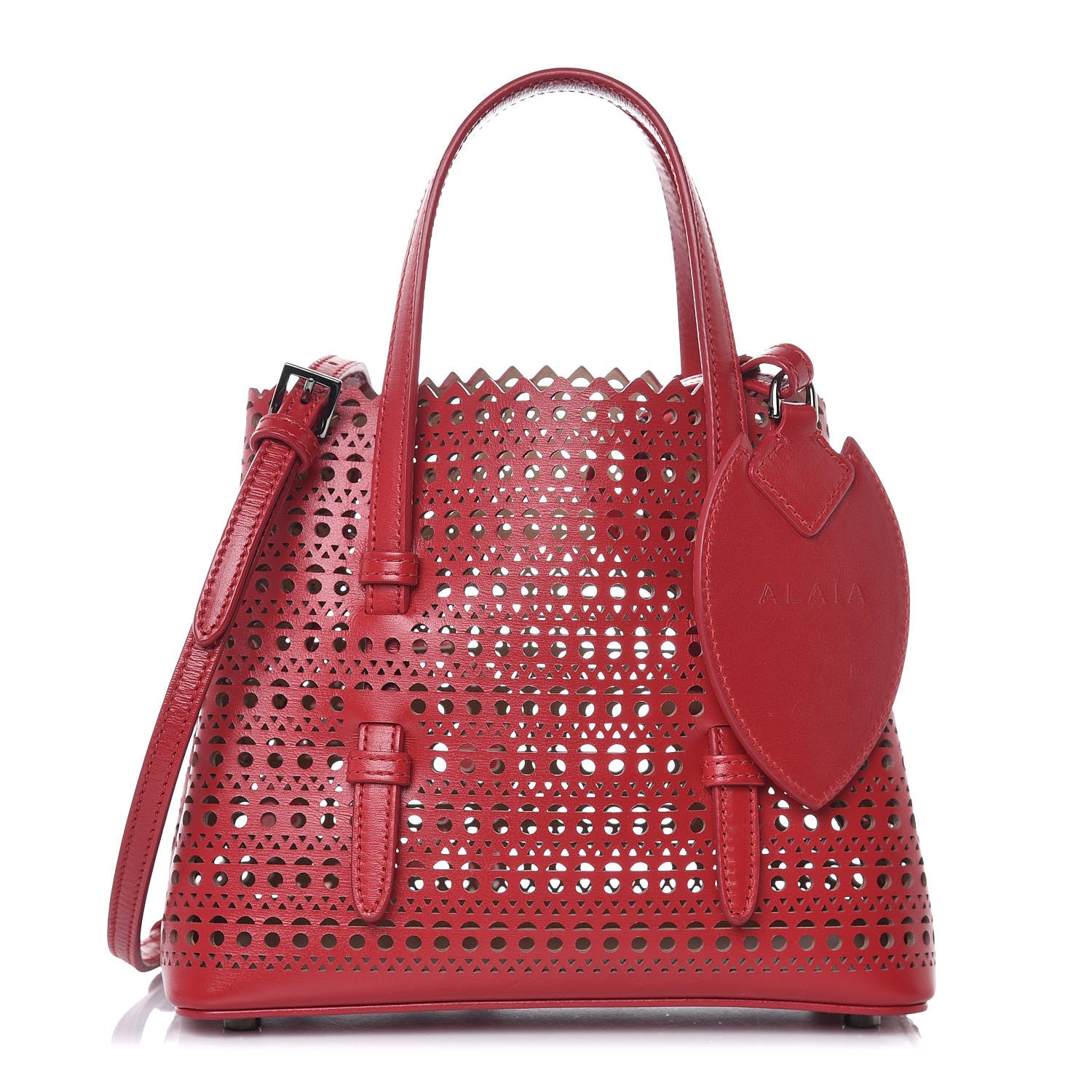 Alaia Lux Calfskin Vienne Mina 25 Bag Lacquer Red 1 of 8