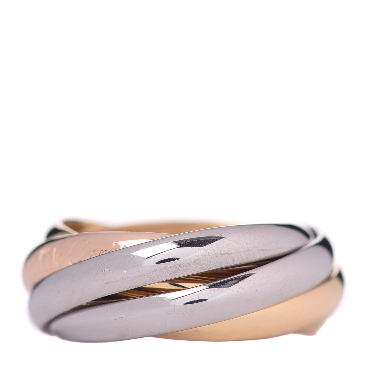 Cartier 18K Pink Yellow White Gold Five Band Les Must De Trinity Ring 49 4.75 3 of 4