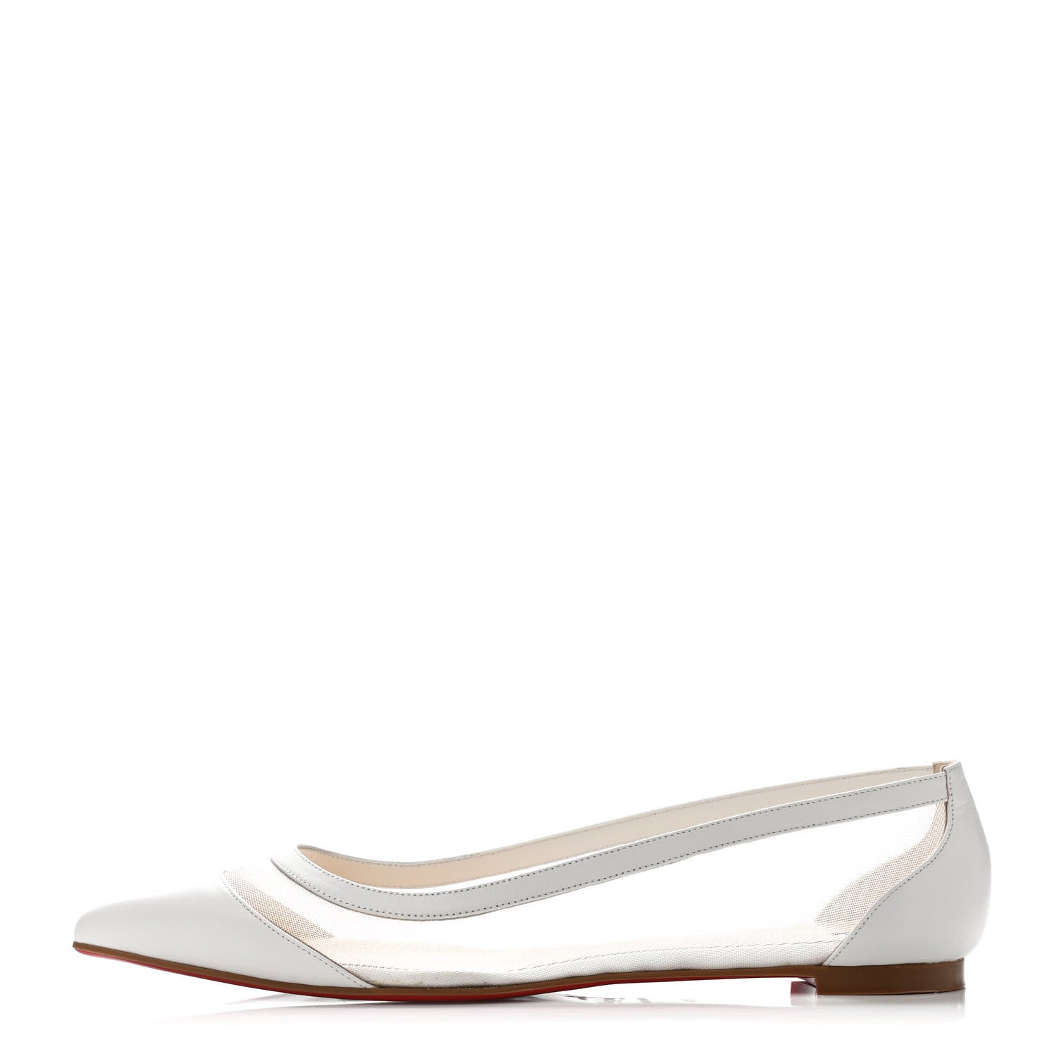 Christian Louboutin Kid Rete Galativi Flats 38.5 Version Bianco 1 of 4