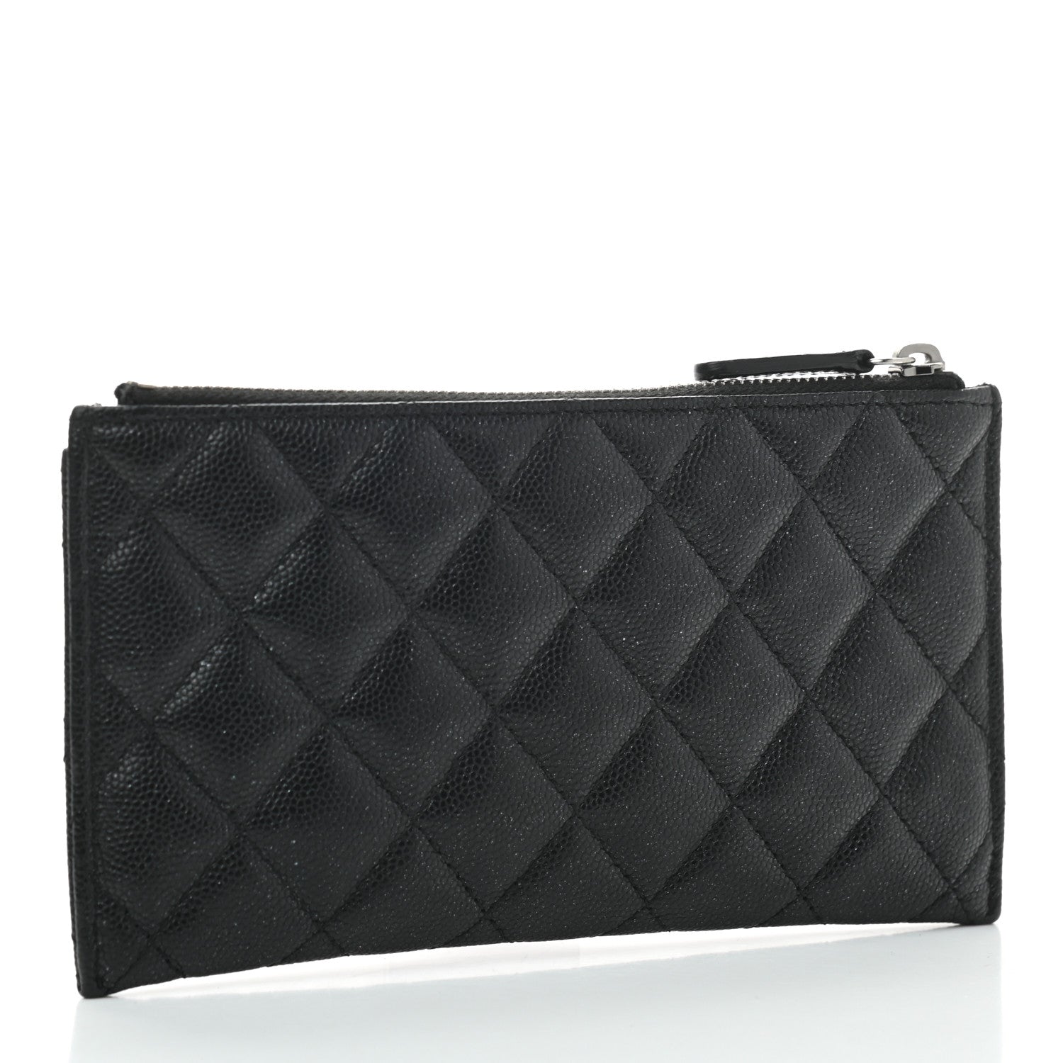 Chanel Iridescent Caviar Quilted Classic Zip Pouch Black 3 of 7
