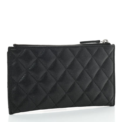 Chanel Iridescent Caviar Quilted Classic Zip Pouch Black 3 of 7