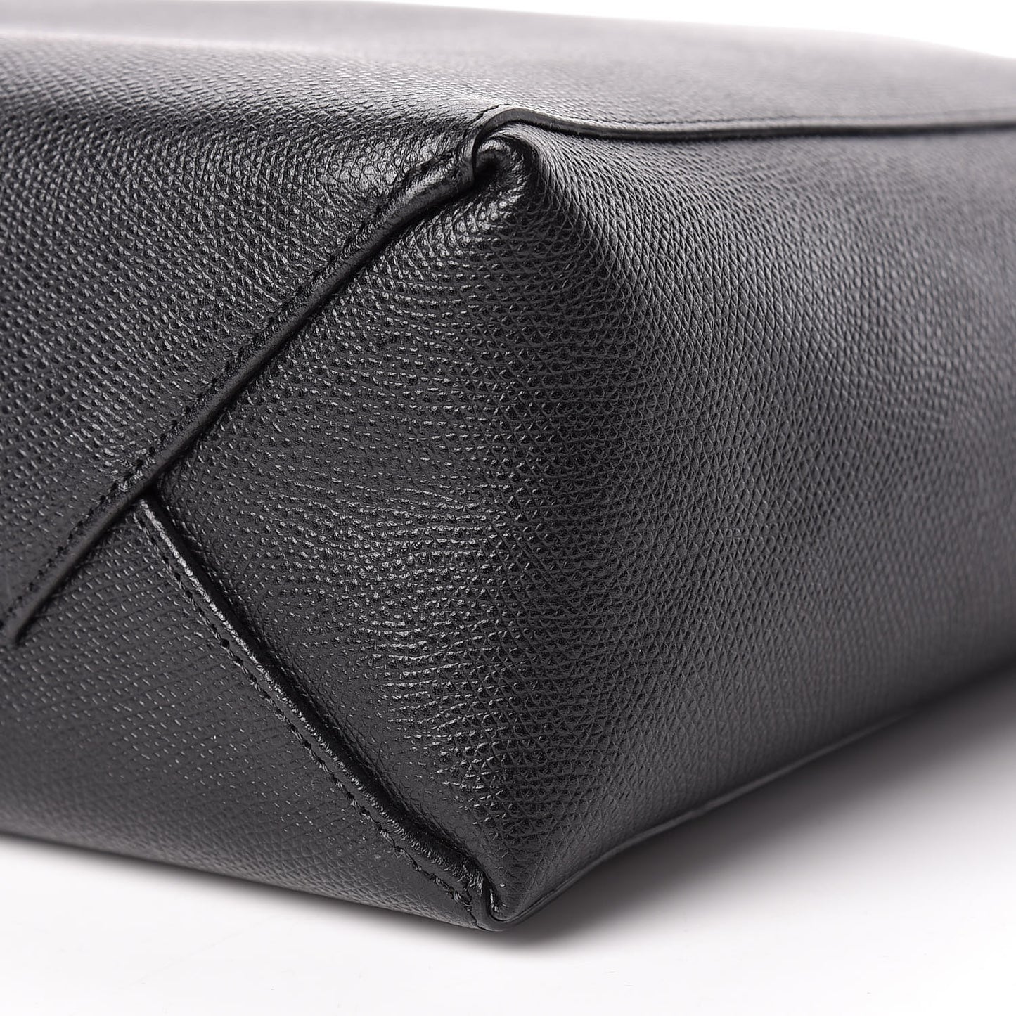 Grained Calfskin Small Vertical Cabas Black