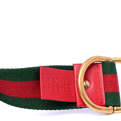 Gucci Web Feline D Ring Belt 85 34 Red Green 4 of 5