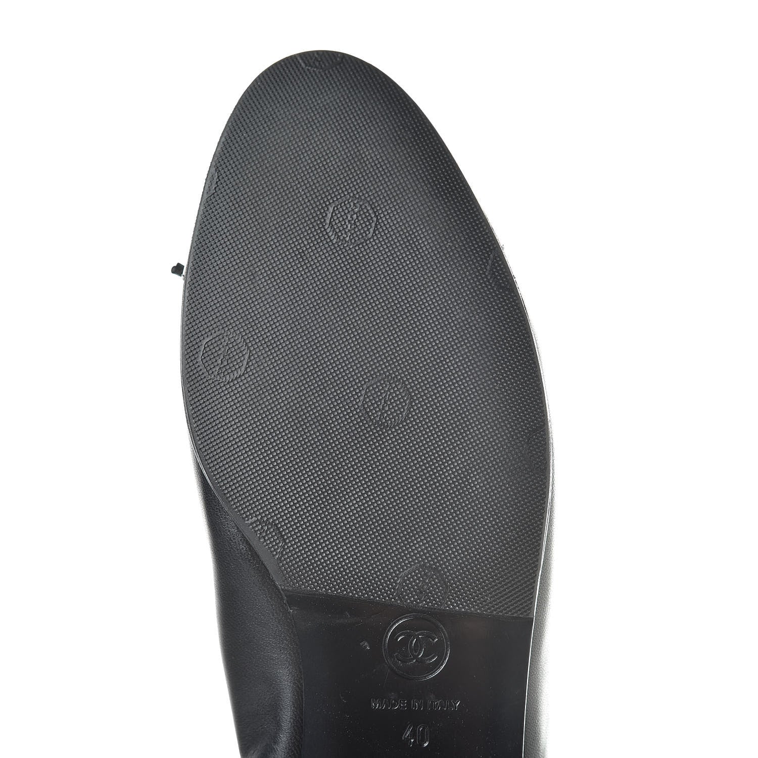 Chanel Lambskin Patent Calfskin Cap Toe Ballerina Flats 40 Black 9 of 15